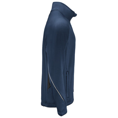 Navy - Side - Projob Mens Microfleece Jacket