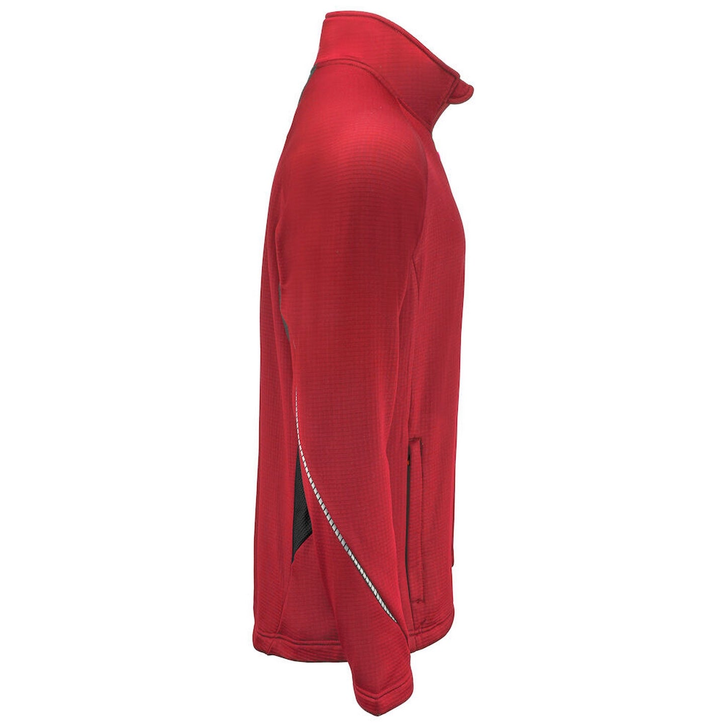 Red - Side - Projob Mens Microfleece Jacket
