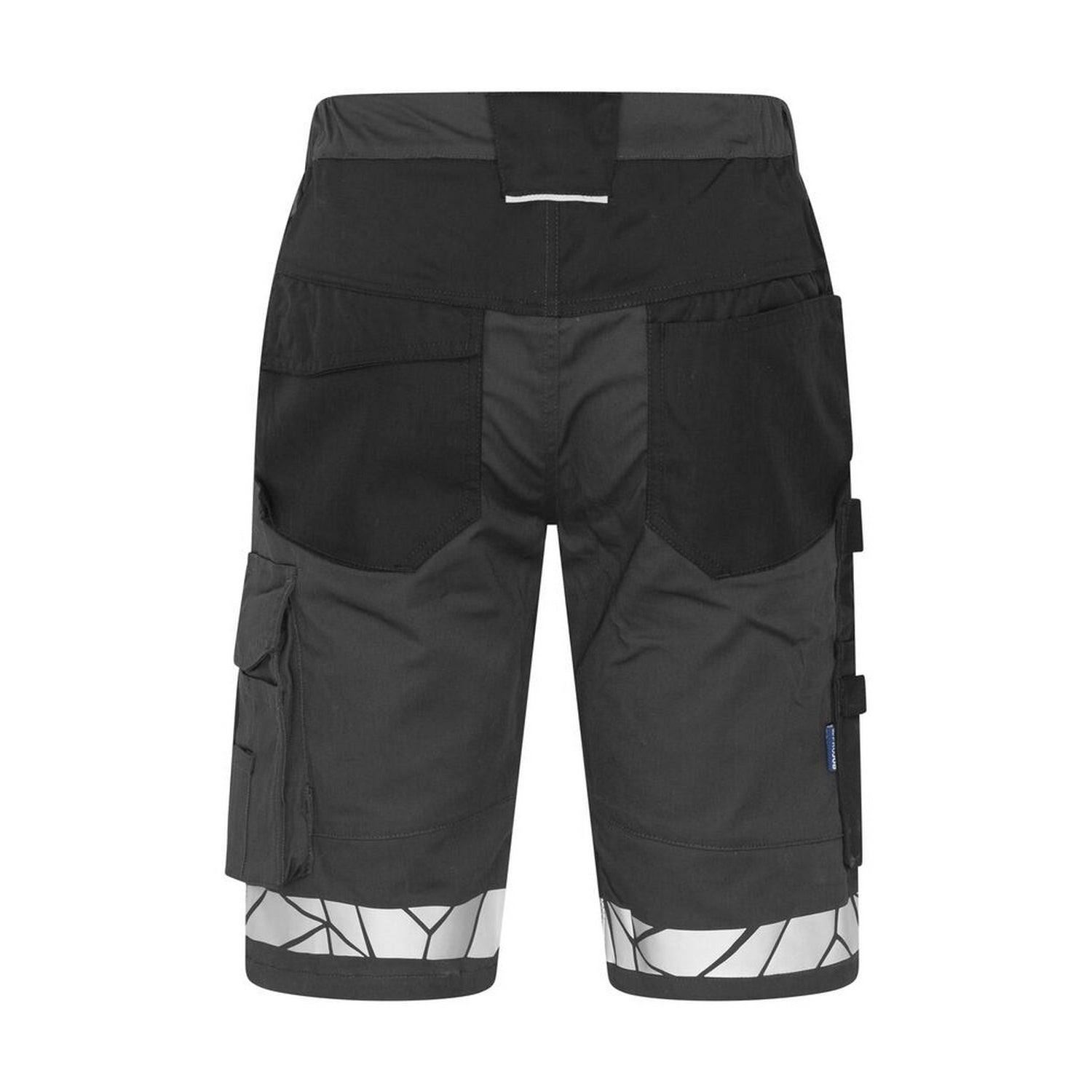 Grey-Black - Back - Projob Mens Progression Work Shorts