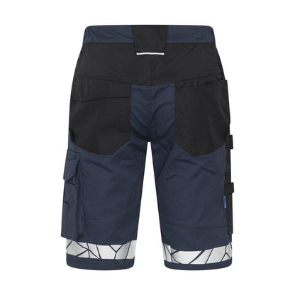 Navy - Back - Projob Mens Progression Work Shorts