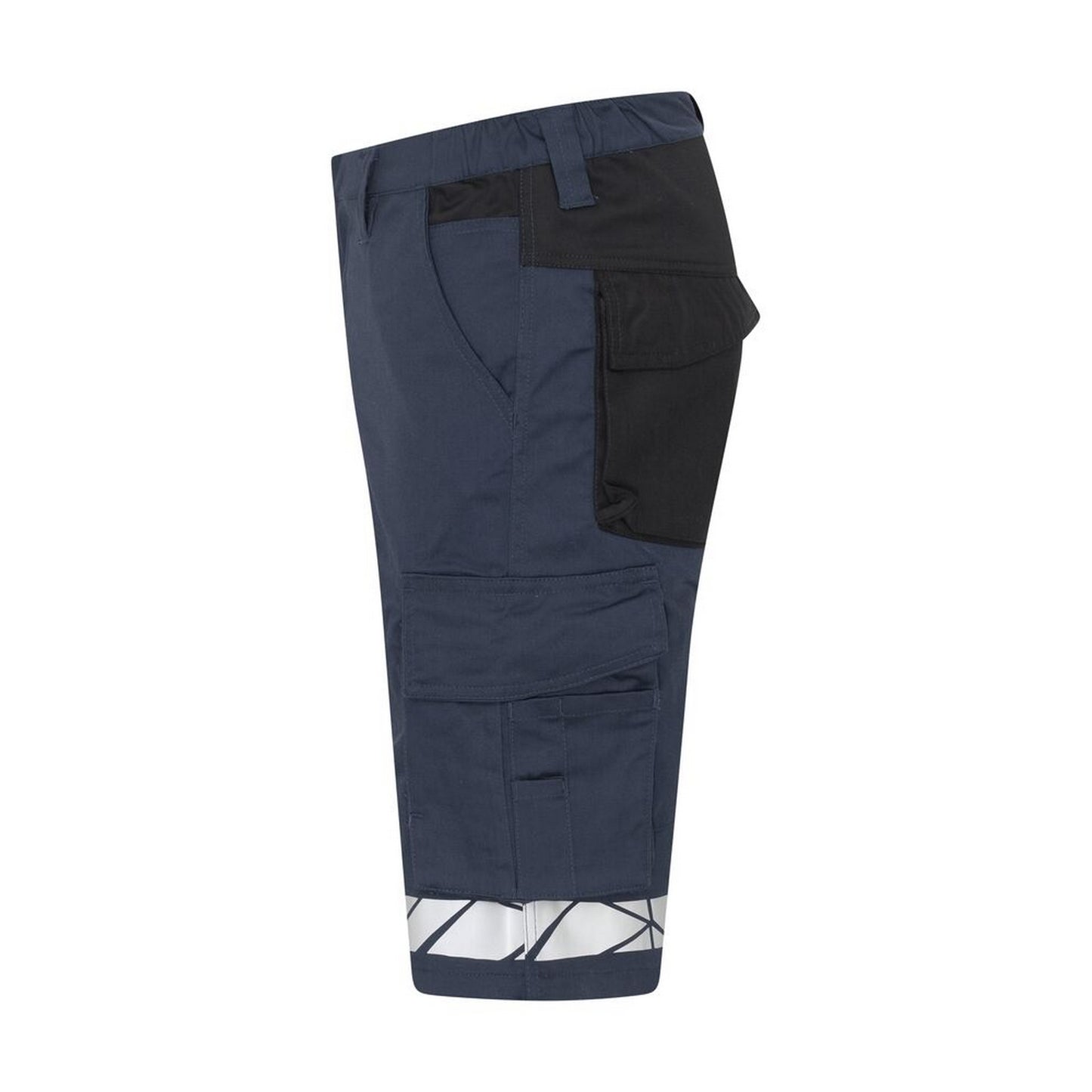 Navy - Side - Projob Mens Progression Work Shorts