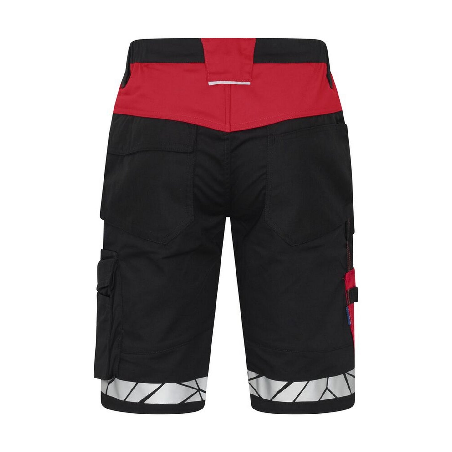 Black-Red - Back - Projob Mens Progression Work Shorts