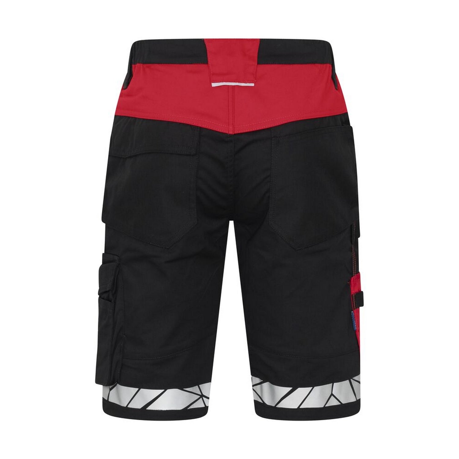 Black-Red - Back - Projob Mens Progression Work Shorts