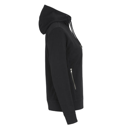 Black - Side - Cottover Womens-Ladies French Terry Full Zip Hoodie