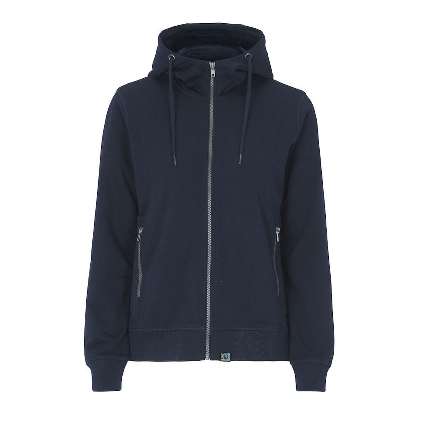 Navy - Front - Cottover Womens-Ladies French Terry Full Zip Hoodie