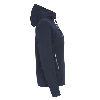 Navy - Side - Cottover Womens-Ladies French Terry Full Zip Hoodie