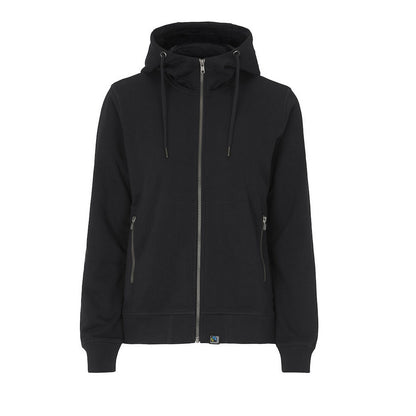 Black - Front - Cottover Womens-Ladies French Terry Full Zip Hoodie