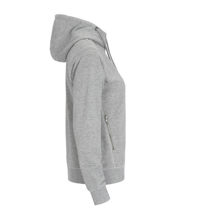 Grey Melange - Side - Cottover Womens-Ladies French Terry Full Zip Hoodie