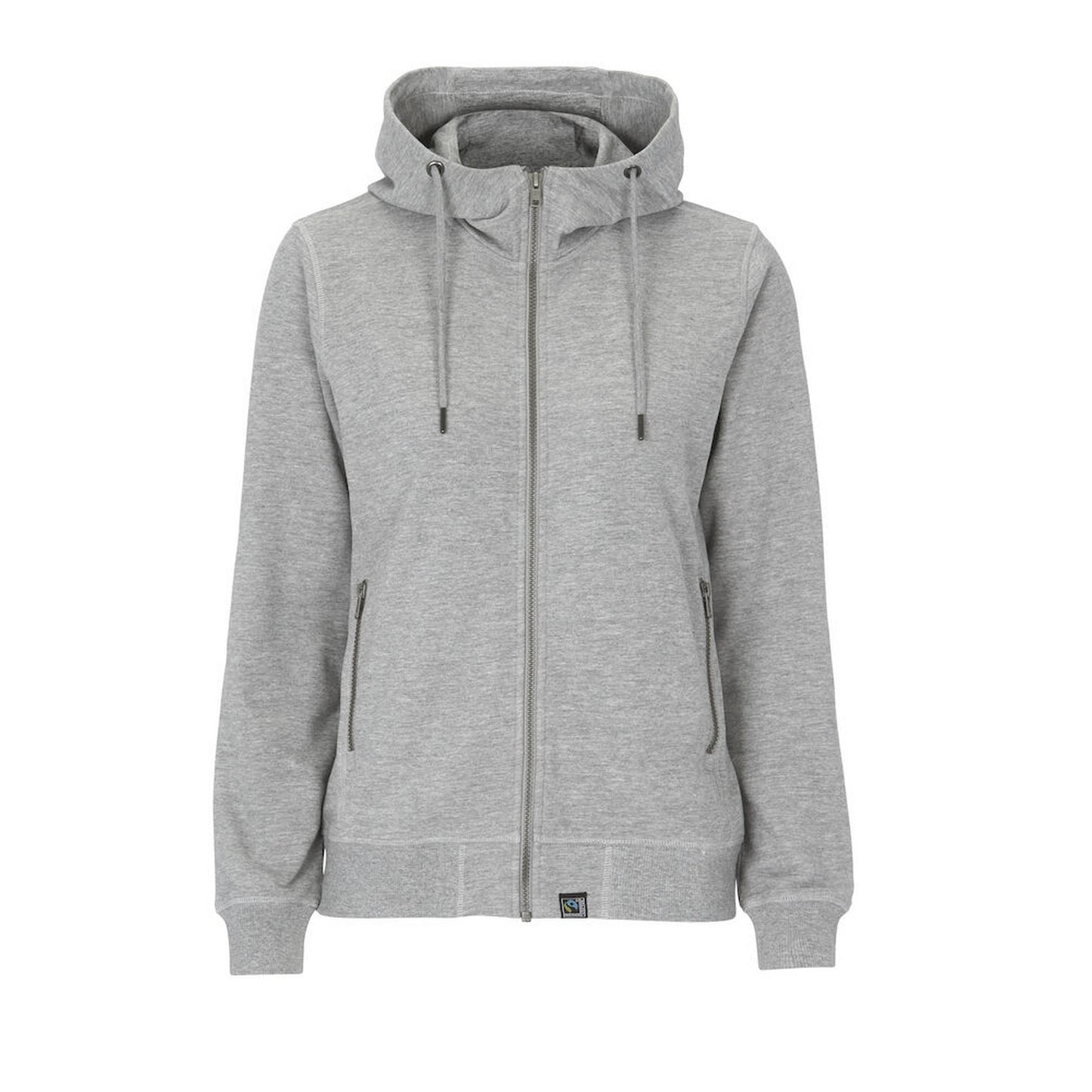 Grey Melange - Front - Cottover Womens-Ladies French Terry Full Zip Hoodie