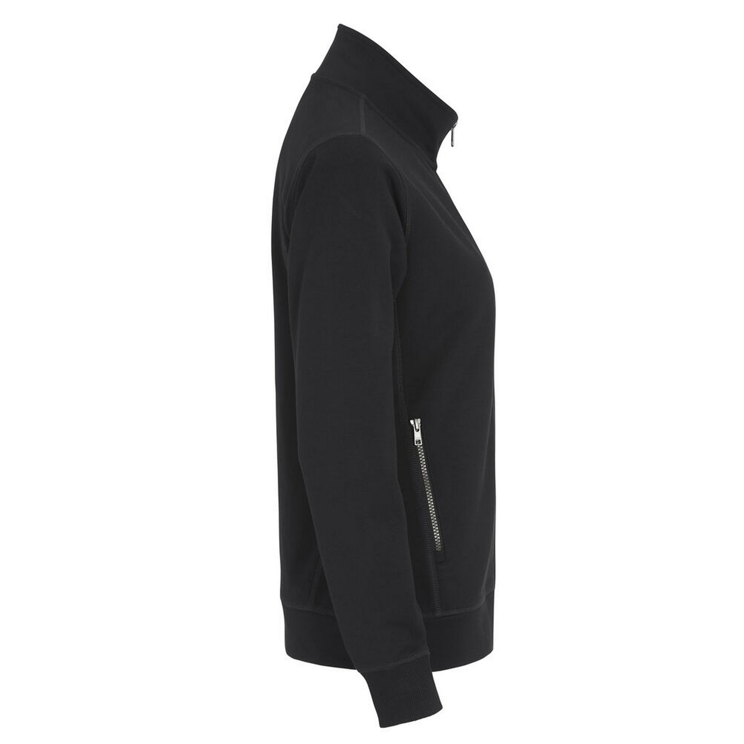 Black - Side - Cottover Womens-Ladies French Terry Full Zip Jacket