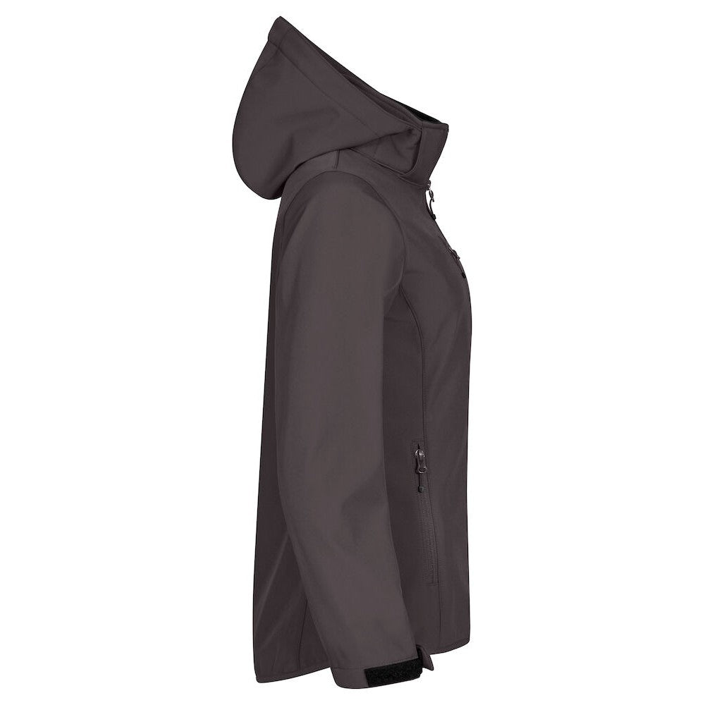 Dark Grey - Side - Clique Womens-Ladies Classic Soft Shell Jacket