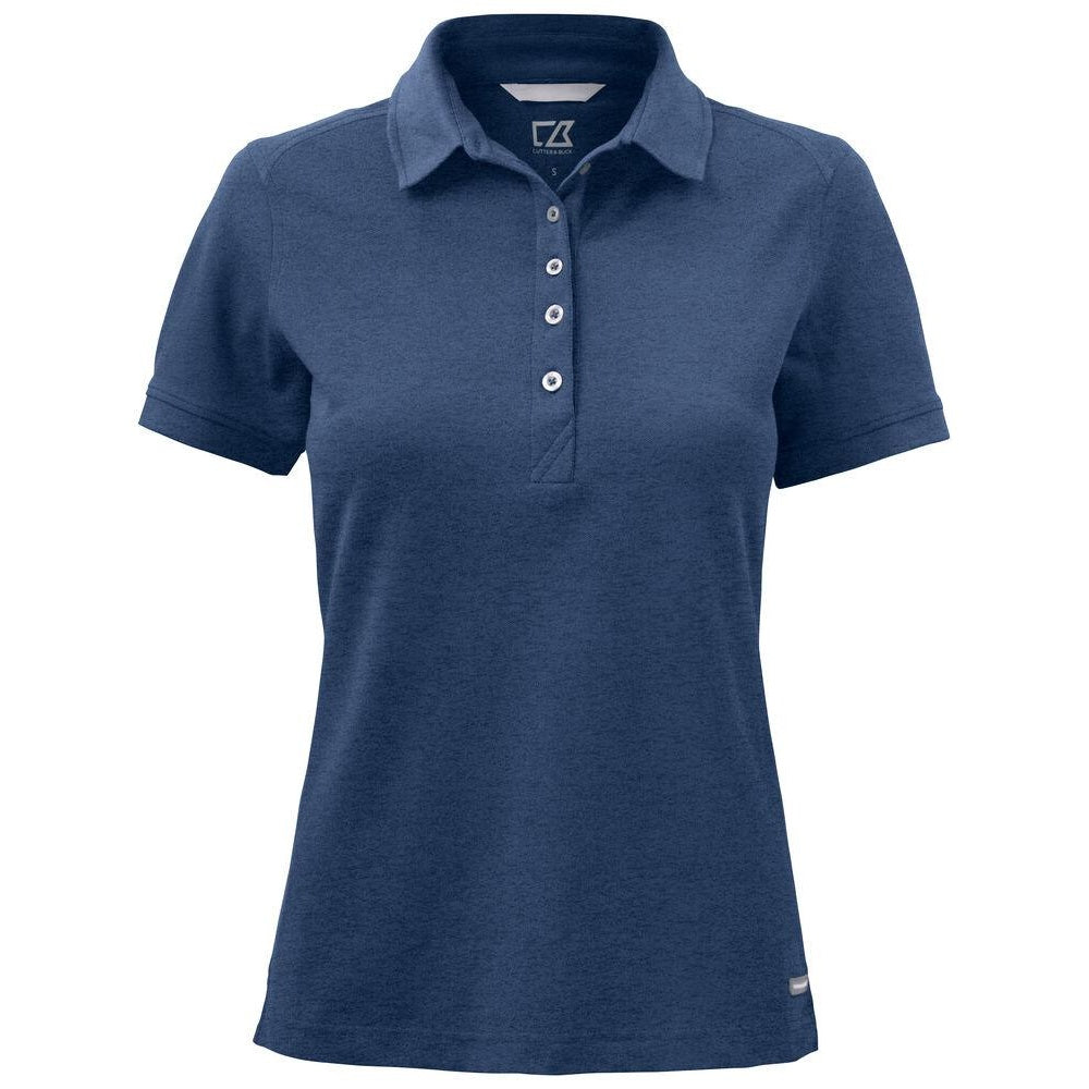 Cobalt Melange - Front - Cutter & Buck Womens-Ladies Advantage Polo Shirt