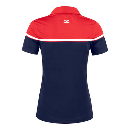 Dark Navy-Red - Back - Cutter & Buck Womens-Ladies Seaback Polo Shirt