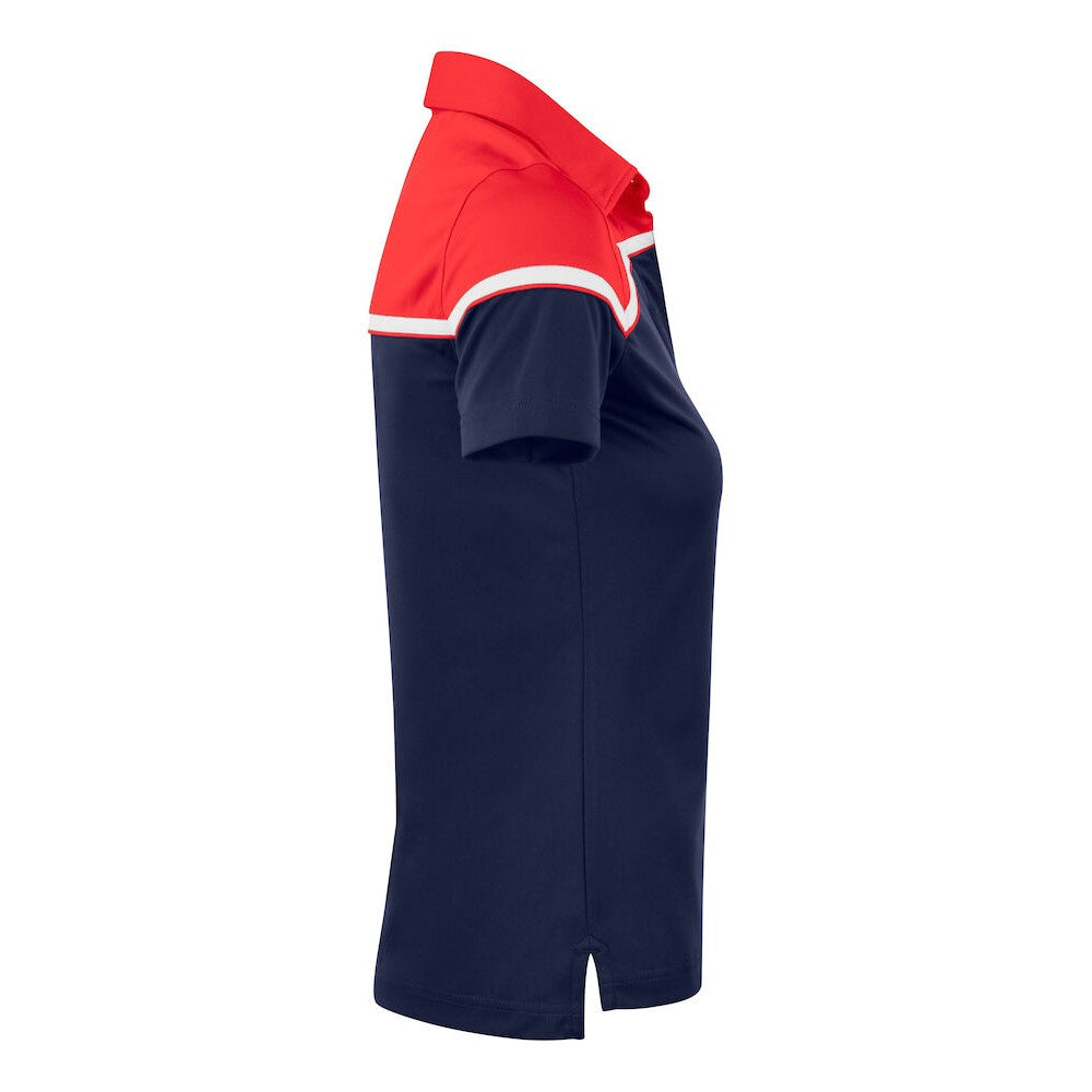 Dark Navy-Red - Side - Cutter & Buck Womens-Ladies Seaback Polo Shirt