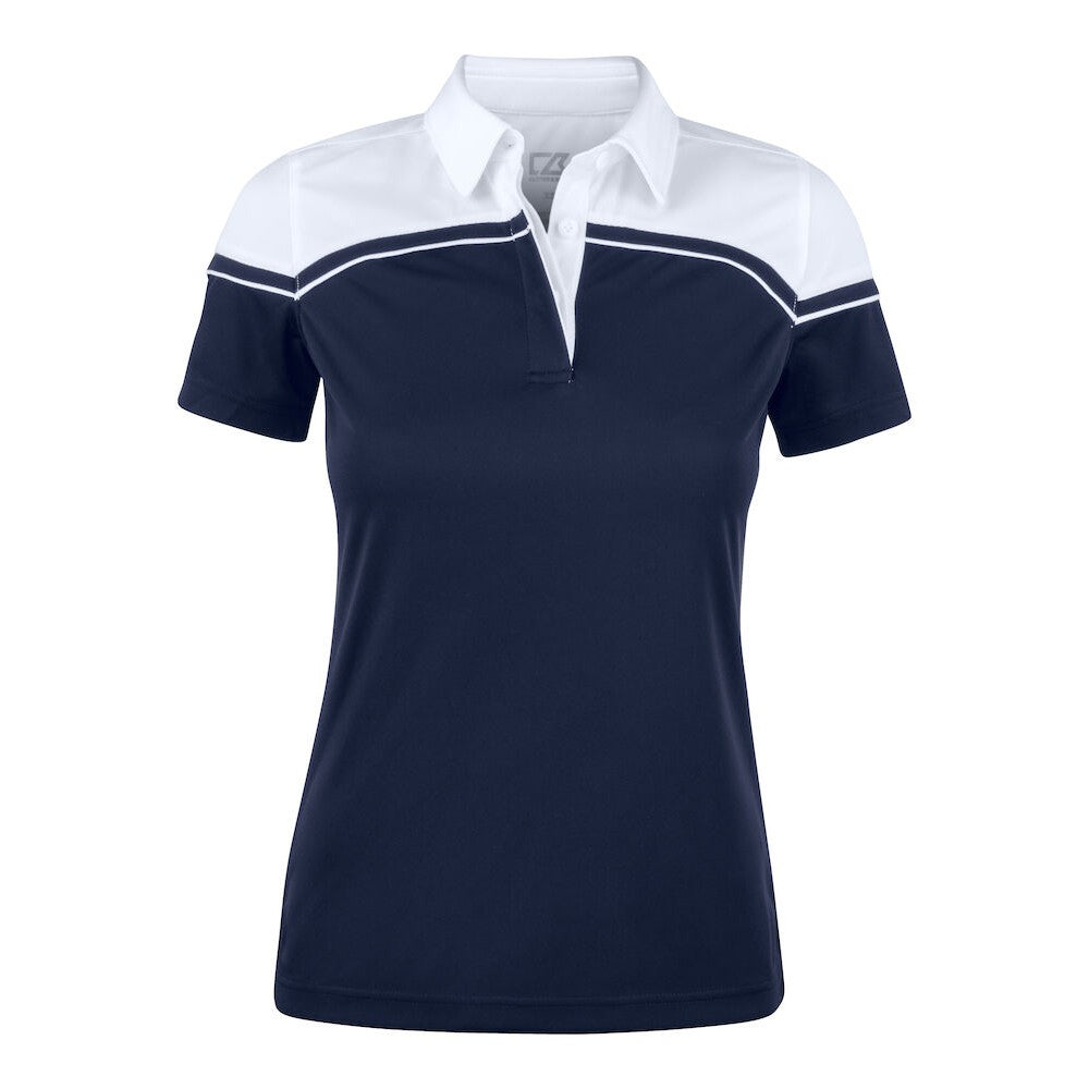 Dark Navy-White - Front - Cutter & Buck Womens-Ladies Seaback Polo Shirt