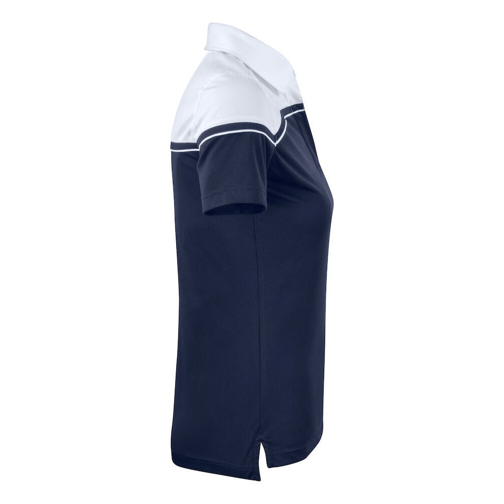 Dark Navy-White - Side - Cutter & Buck Womens-Ladies Seaback Polo Shirt