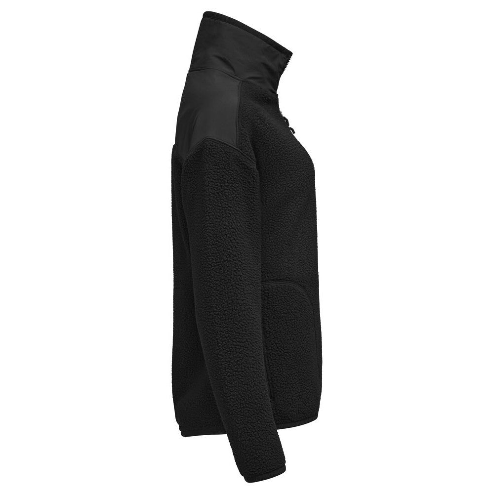 Black - Side - Cutter & Buck Womens-Ladies Cascade Sherpa Fleece Jacket