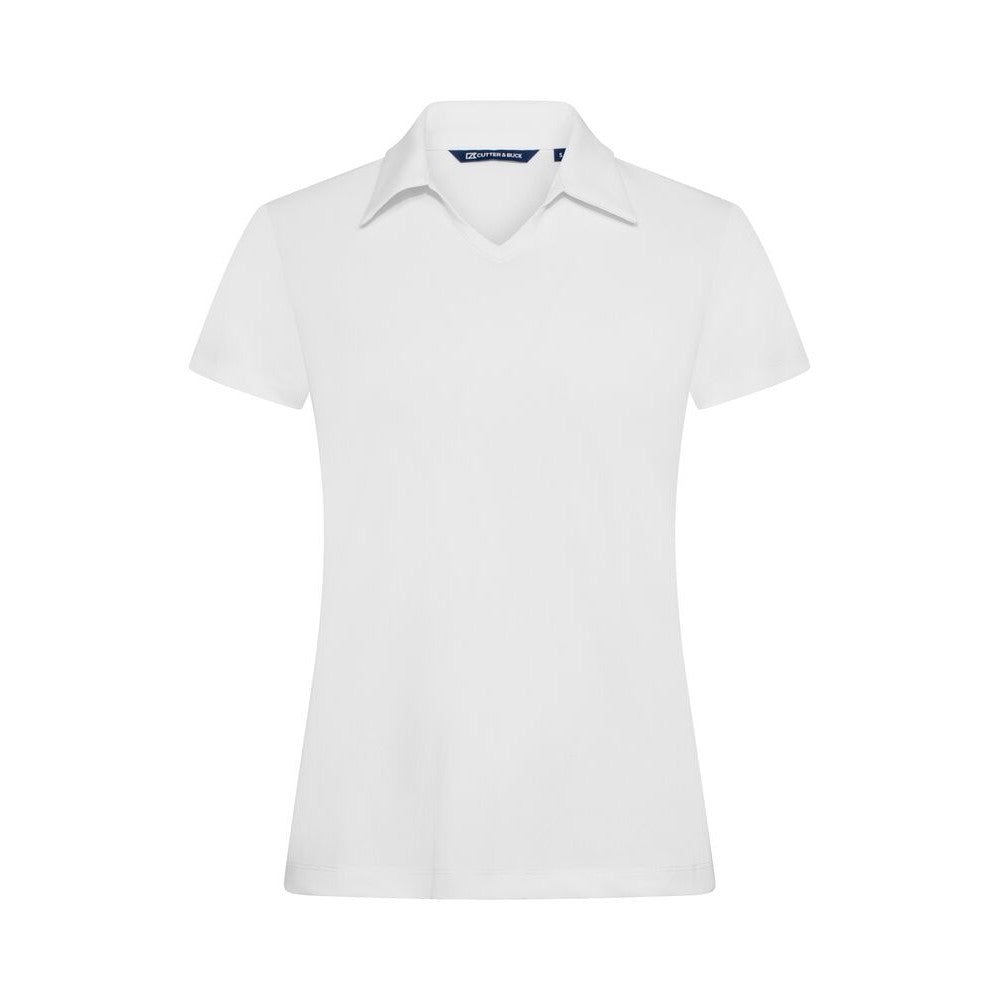White - Front - Cutter & Buck Womens-Ladies Virtue V Neck Polo Shirt