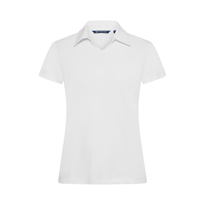 White - Front - Cutter & Buck Womens-Ladies Virtue V Neck Polo Shirt