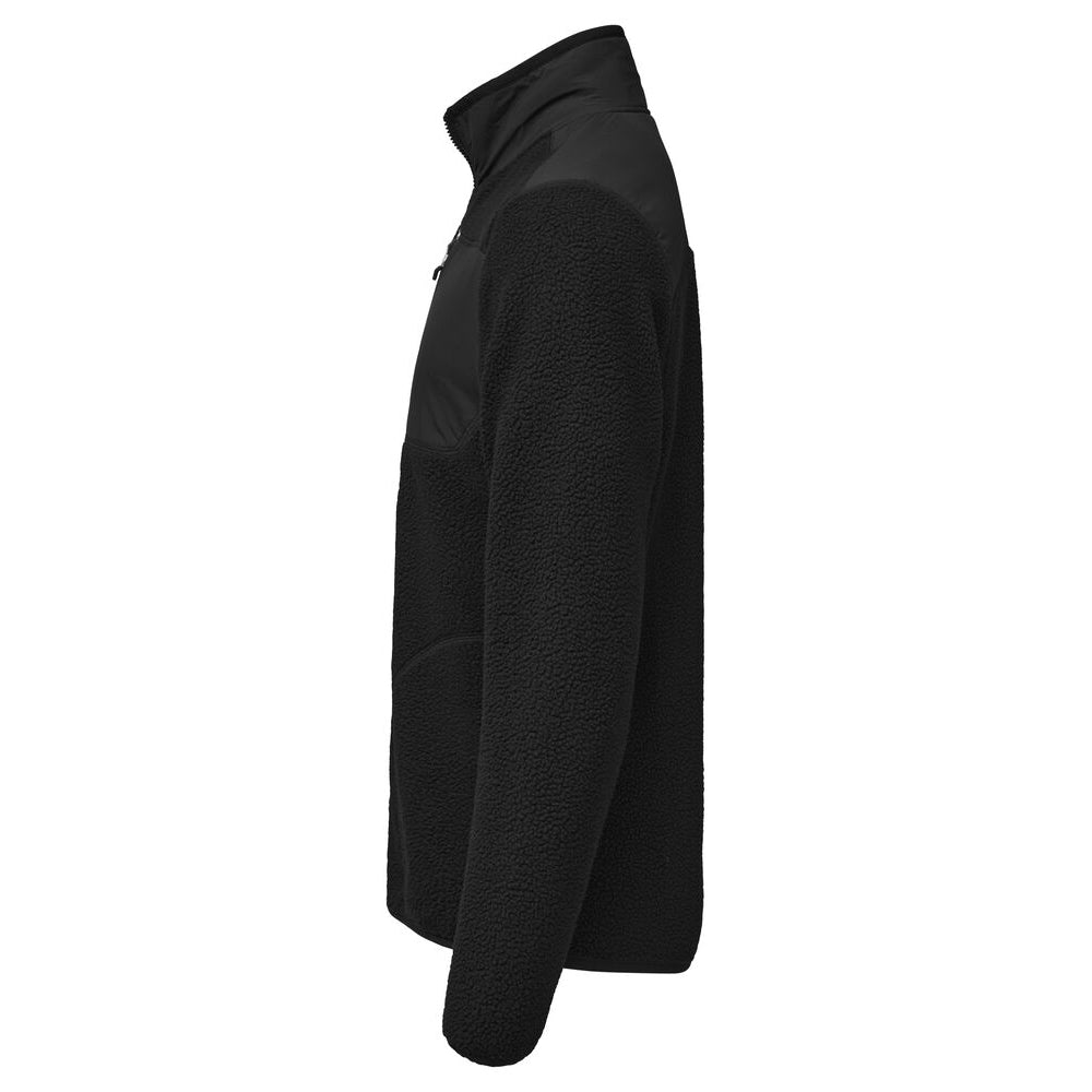 Black - Side - Cutter & Buck Mens Cascade Sherpa Fleece Jacket
