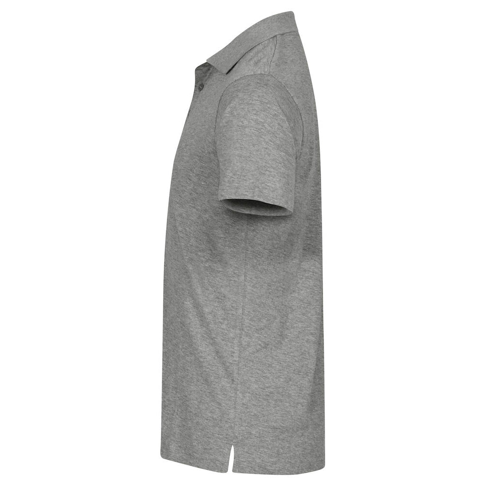 Grey Melange - Side - Clique Unisex Adult Single Jersey Polo Shirt