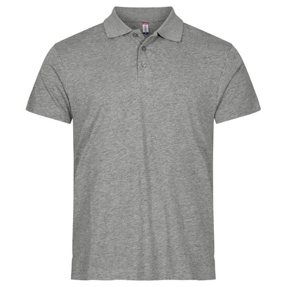 Grey Melange - Front - Clique Unisex Adult Single Jersey Polo Shirt