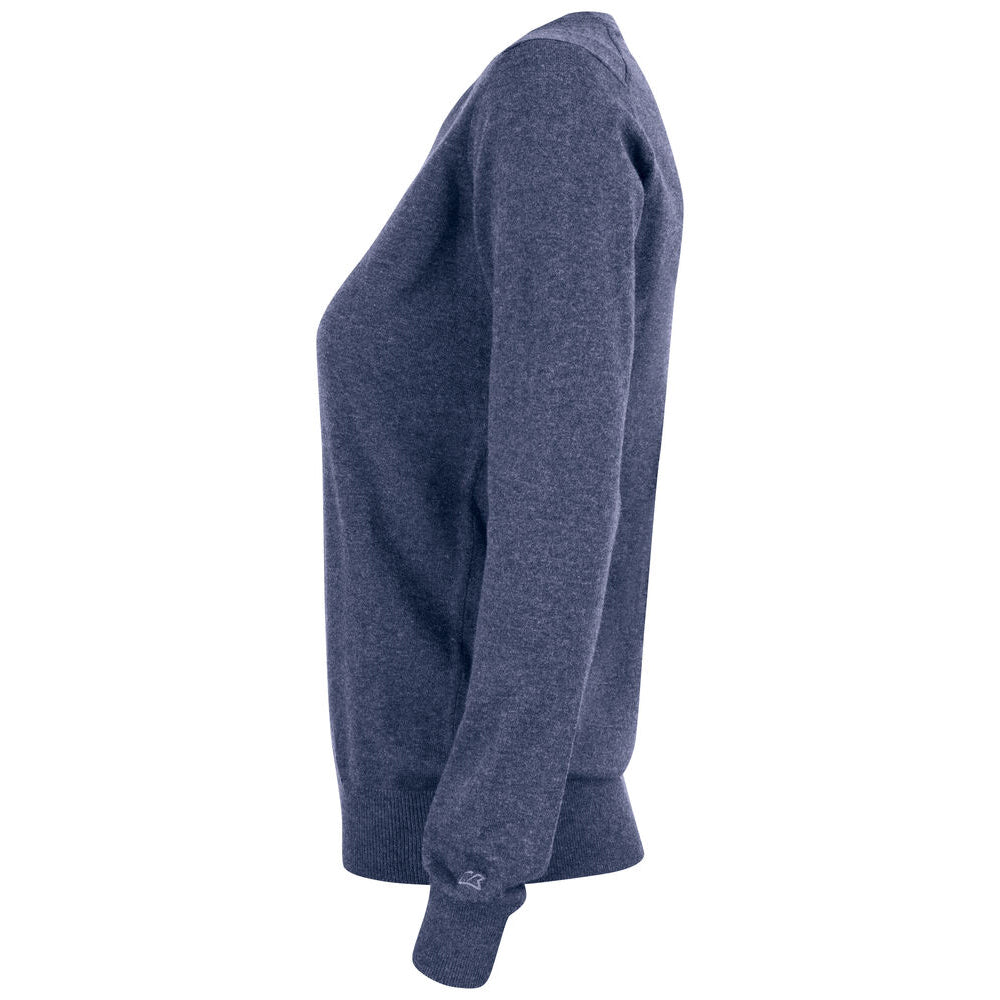 Navy Melange - Side - Cutter & Buck Womens-Ladies Oakville Crew Neck Sweatshirt
