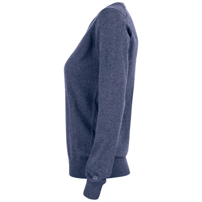 Navy Melange - Side - Cutter & Buck Womens-Ladies Oakville Crew Neck Sweatshirt