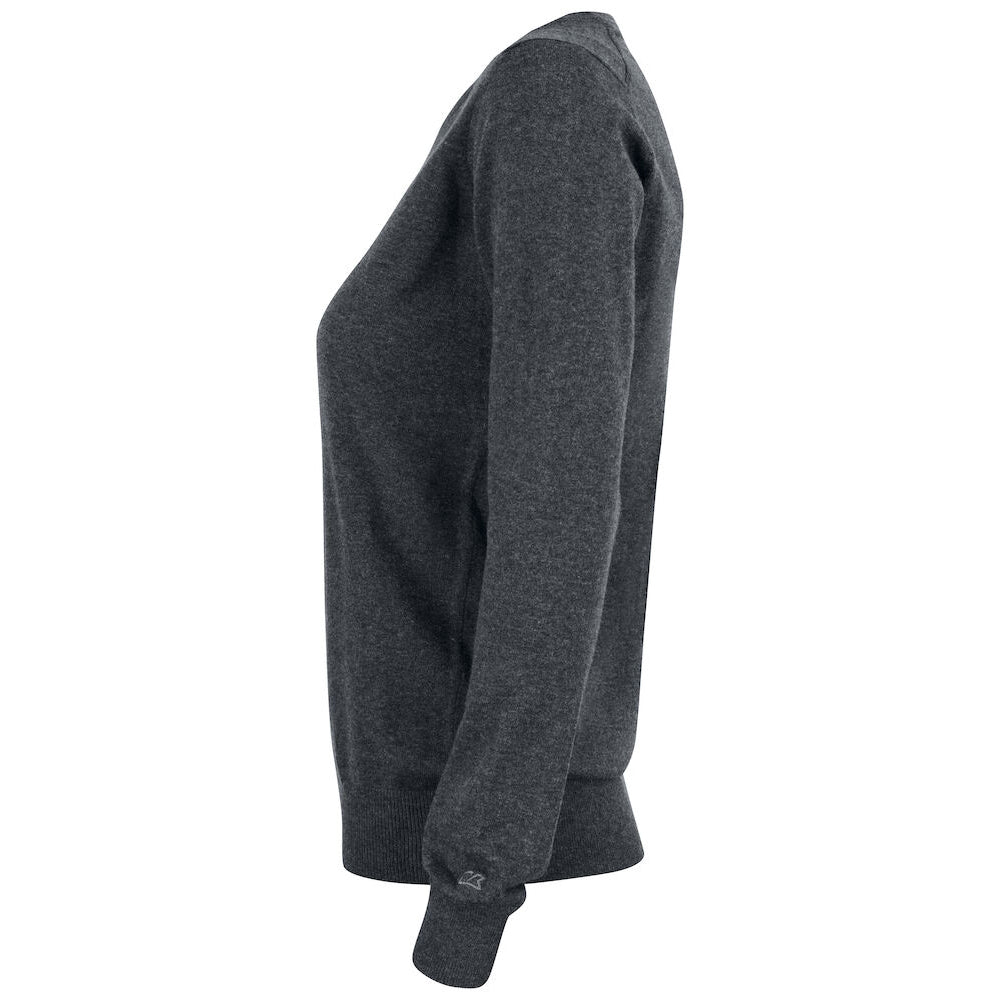 Anthracite Melange - Side - Cutter & Buck Womens-Ladies Oakville Crew Neck Sweatshirt