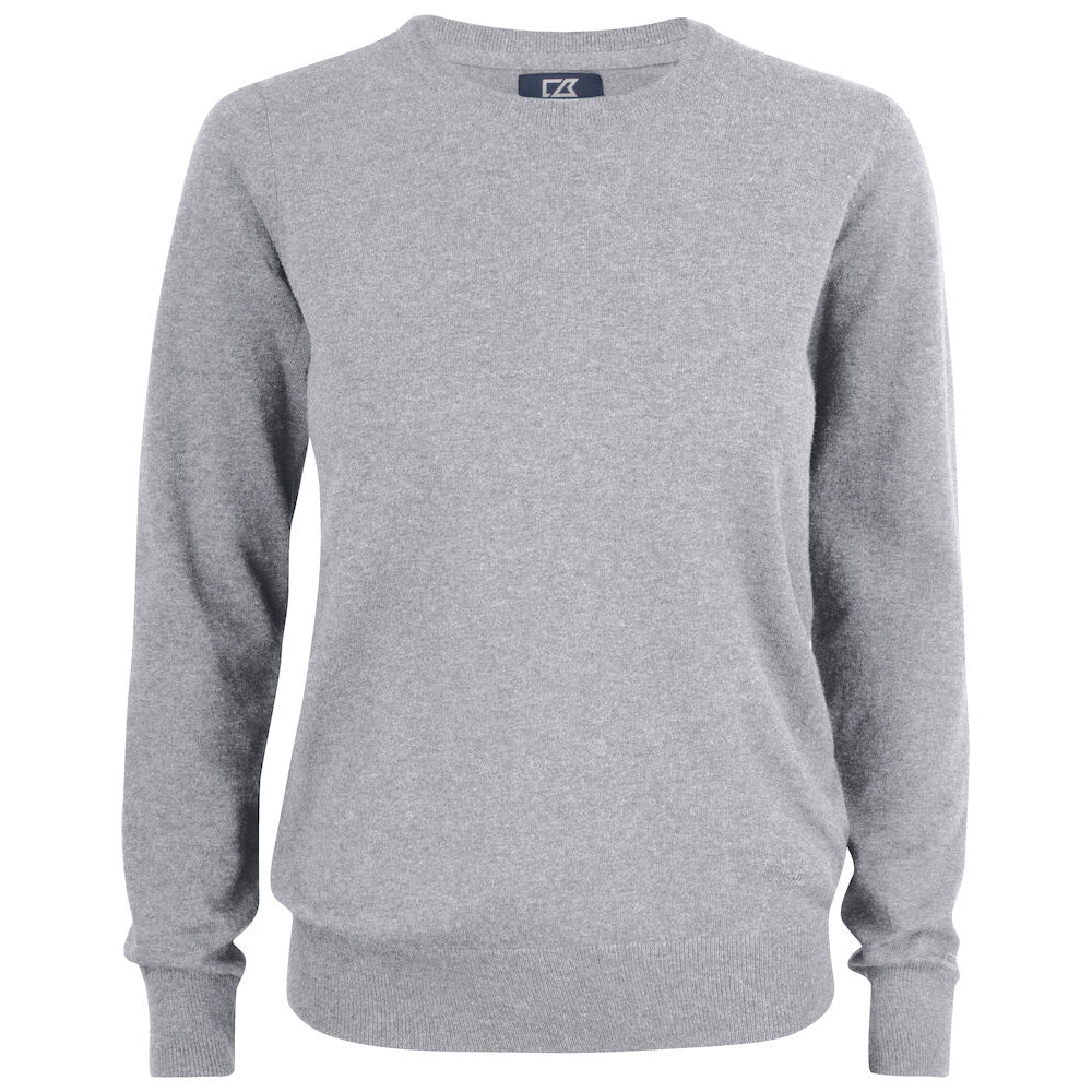 Grey Melange - Front - Cutter & Buck Womens-Ladies Oakville Crew Neck Sweatshirt