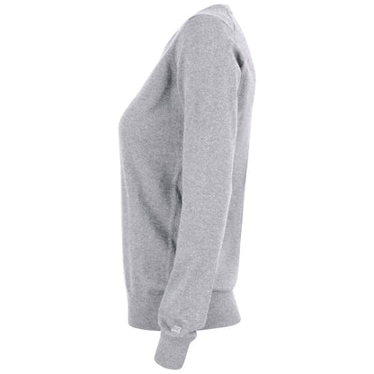 Grey Melange - Side - Cutter & Buck Womens-Ladies Oakville Crew Neck Sweatshirt