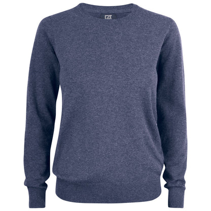 Navy Melange - Front - Cutter & Buck Womens-Ladies Oakville Crew Neck Sweatshirt
