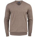 Nougat Melange - Front - Cutter & Buck Mens Oakville V Neck Sweatshirt
