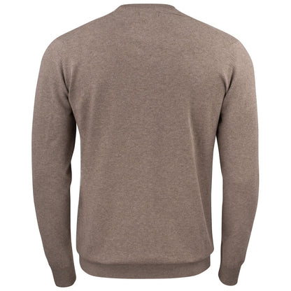 Nougat Melange - Back - Cutter & Buck Mens Oakville V Neck Sweatshirt