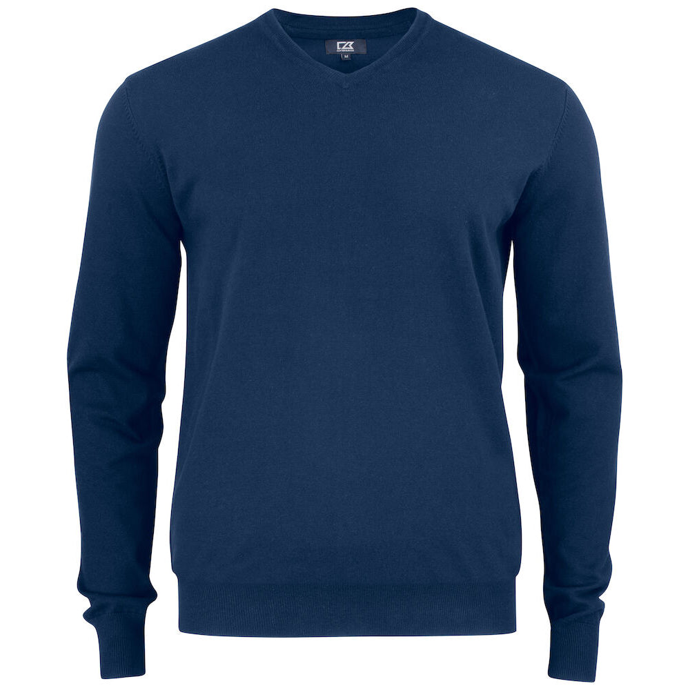 Dark Navy - Front - Cutter & Buck Mens Oakville V Neck Sweatshirt
