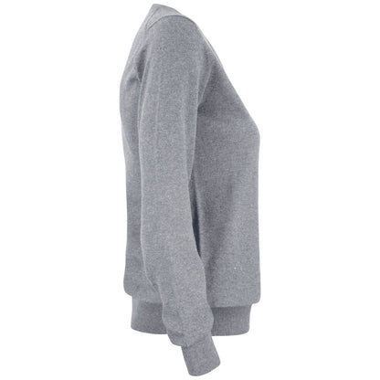 Grey Melange - Lifestyle - Cutter & Buck Womens-Ladies Oakville V Neck Sweatshirt