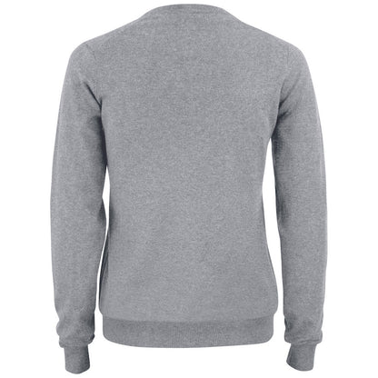 Grey Melange - Back - Cutter & Buck Womens-Ladies Oakville V Neck Sweatshirt