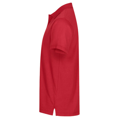 Red - Side - Clique Unisex Adult Single Jersey Polo Shirt