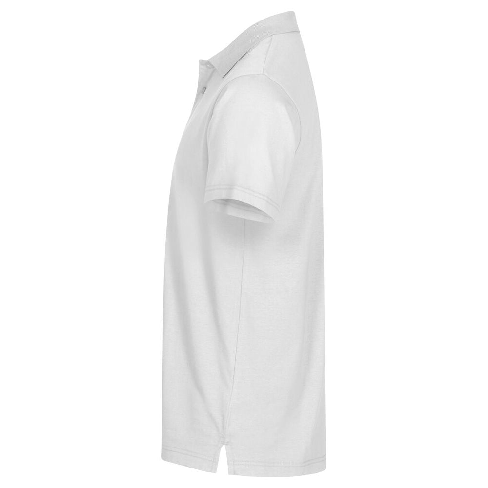White - Side - Clique Unisex Adult Single Jersey Polo Shirt
