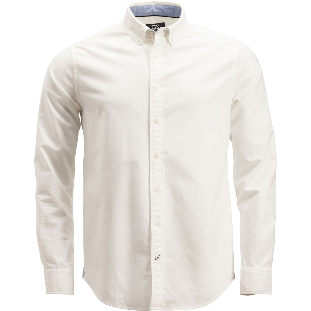 White - Front - Cutter & Buck Mens Belfair Oxford Shirt