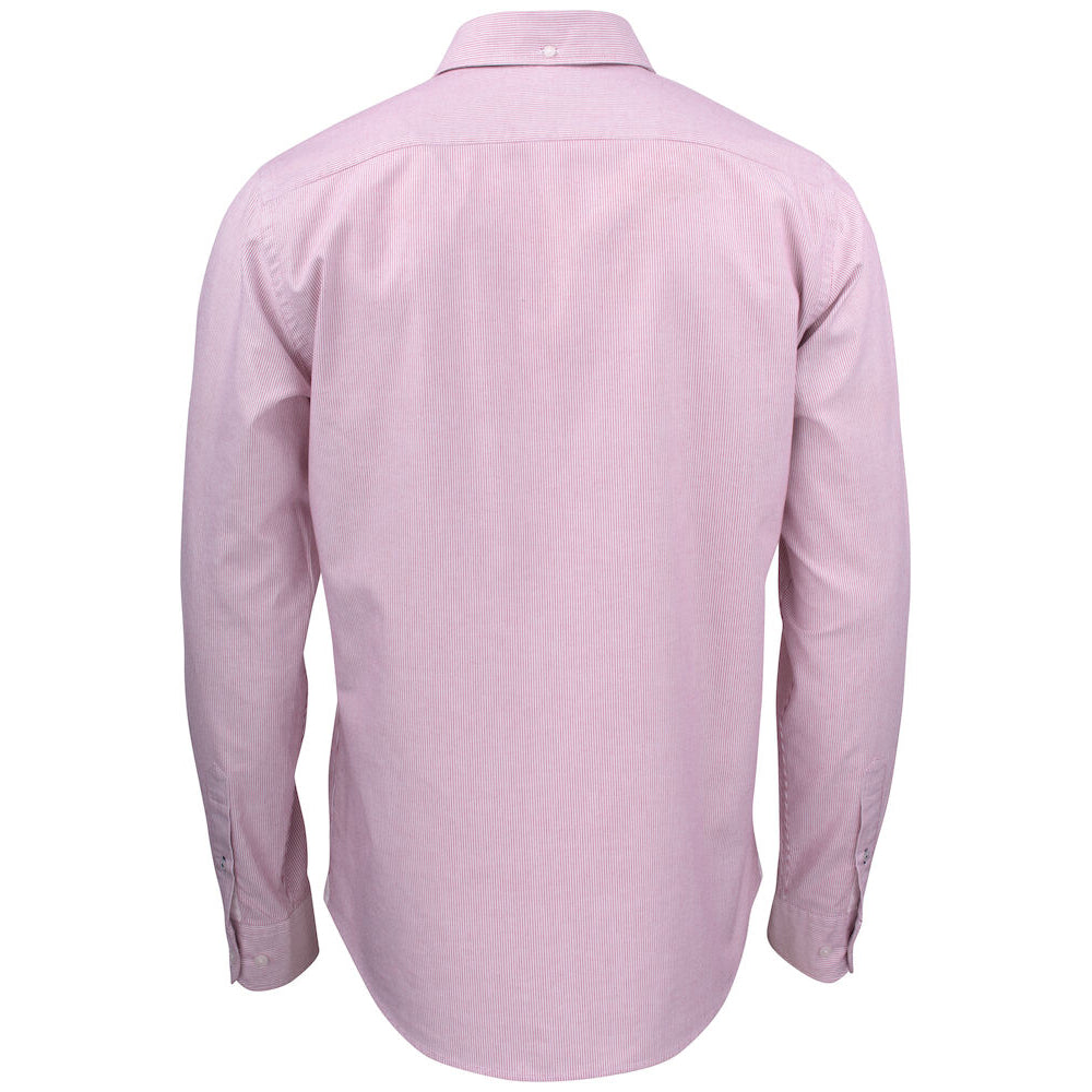 Burgundy-White - Back - Cutter & Buck Mens Belfair Oxford Shirt