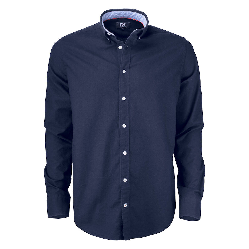 Dark Navy - Front - Cutter & Buck Mens Belfair Oxford Shirt