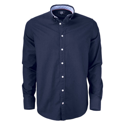 Dark Navy - Front - Cutter & Buck Mens Belfair Oxford Shirt