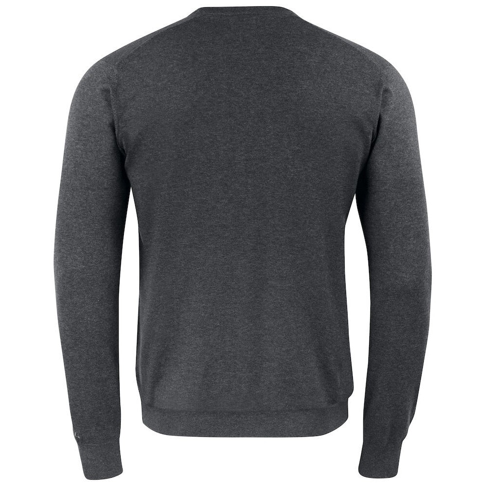 Anthracite Melange, Melange - Back - Cutter & Buck Mens Oakville Knitted Crew Neck Sweater Top