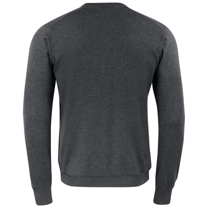 Anthracite Melange, Melange - Back - Cutter & Buck Mens Oakville Knitted Crew Neck Sweater Top