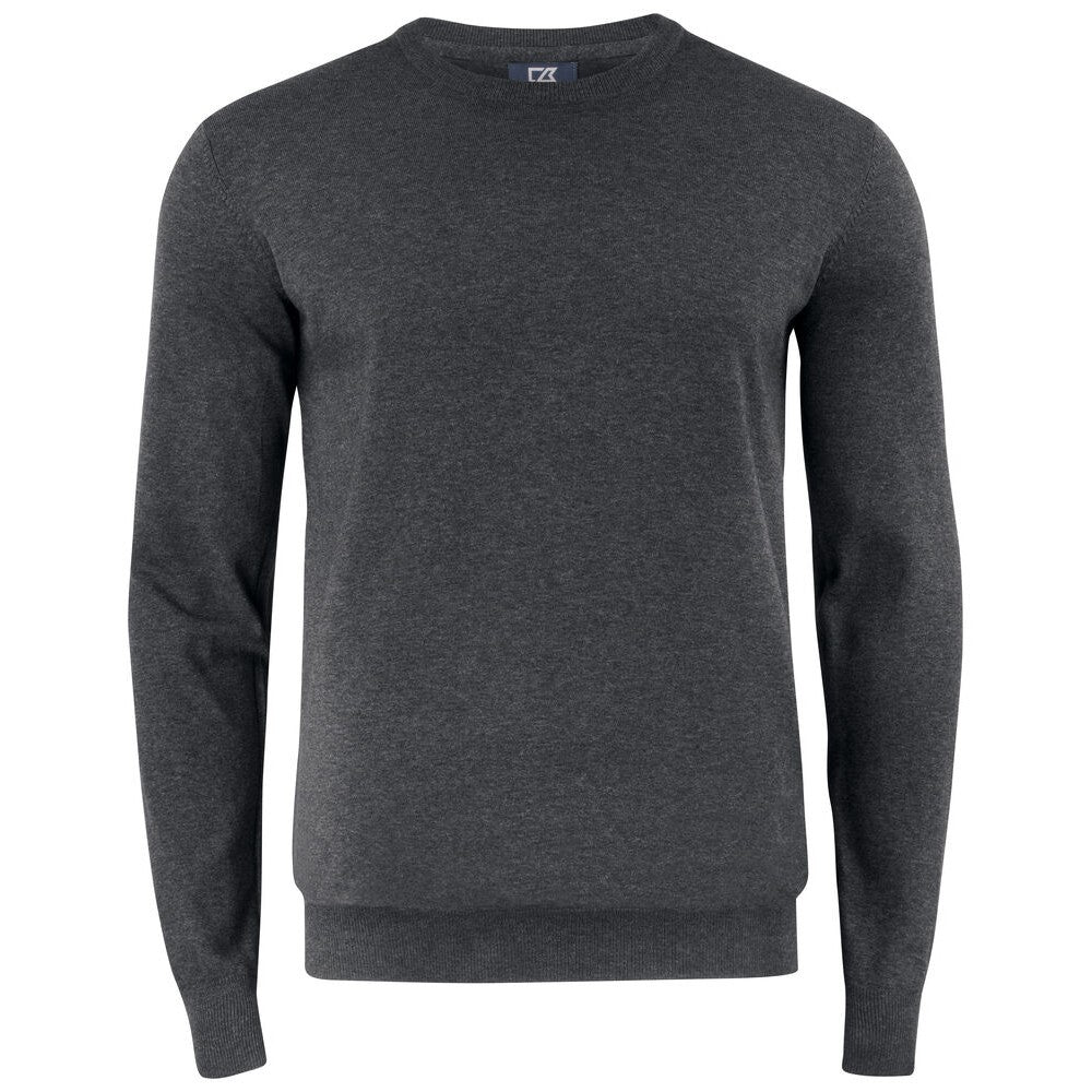 Anthracite Melange, Melange - Front - Cutter & Buck Mens Oakville Knitted Crew Neck Sweater Top