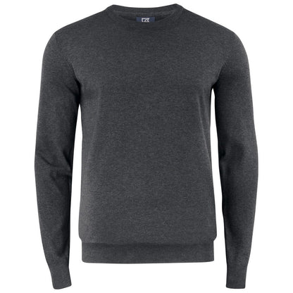 Anthracite Melange, Melange - Front - Cutter & Buck Mens Oakville Knitted Crew Neck Sweater Top