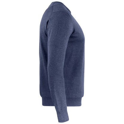 Navy Melange - Side - Cutter & Buck Mens Oakville Knitted Crew Neck Sweater Top