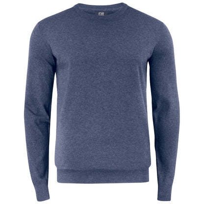 Navy Melange - Front - Cutter & Buck Mens Oakville Knitted Crew Neck Sweater Top
