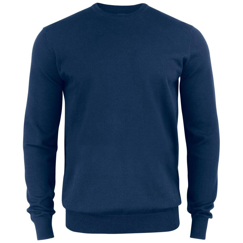 Dark Navy - Front - Cutter & Buck Mens Oakville Knitted Crew Neck Sweater Top